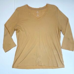 Women's Yellow V-Neck Top